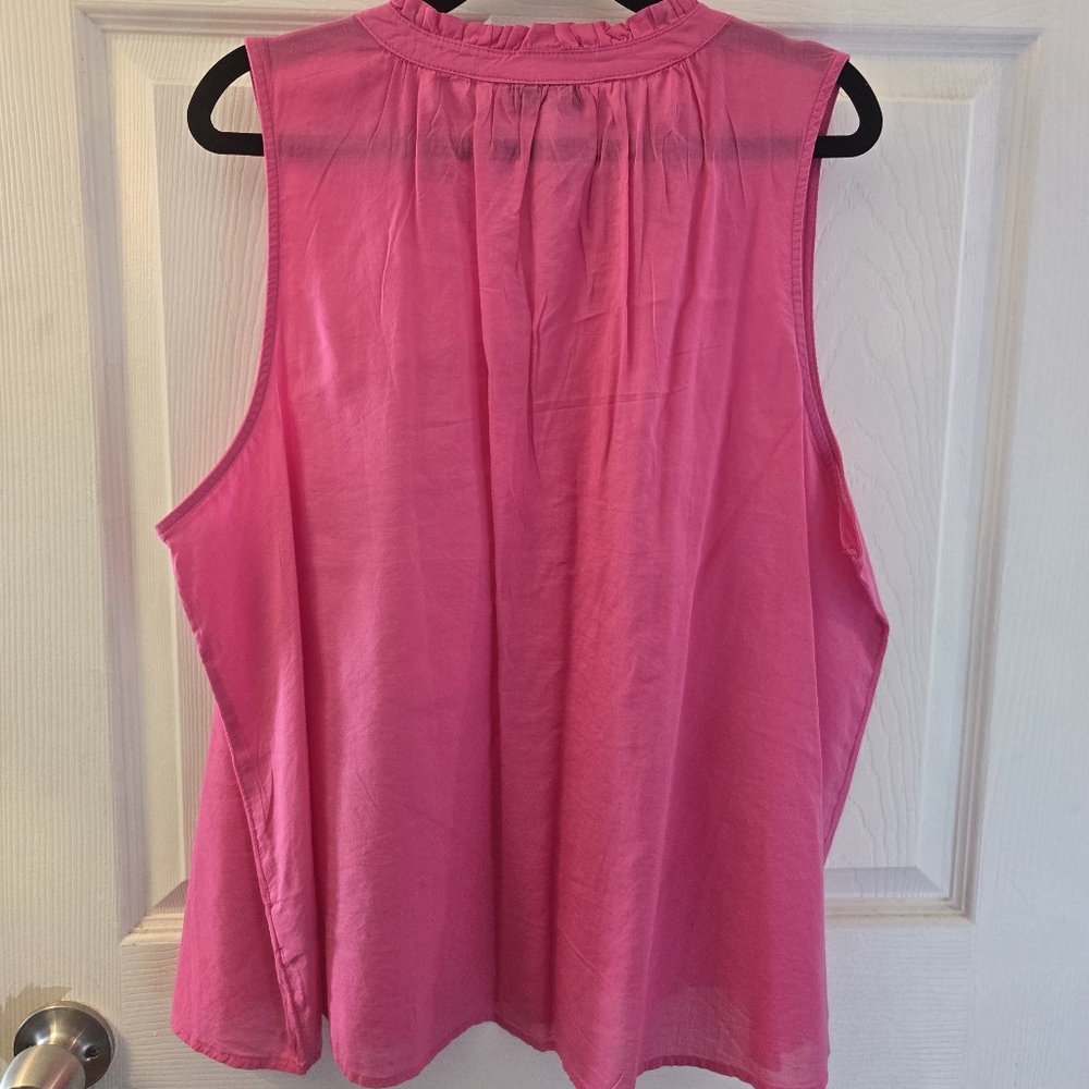 Pink V-Neck Ruffle Tank Top - Picture 7 of 9